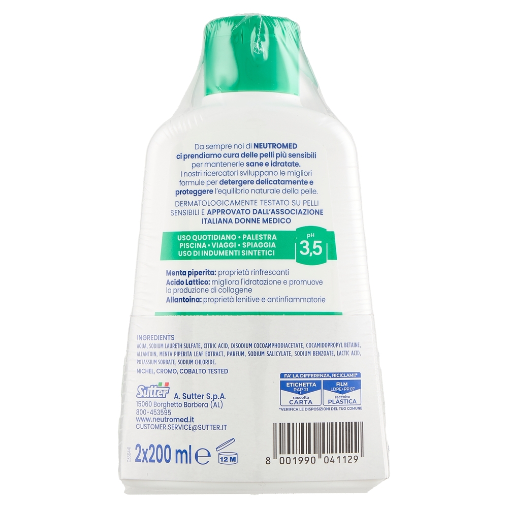 Neutromed freschezza pH 3,5 Detergente Intimo 2 x 200 ml